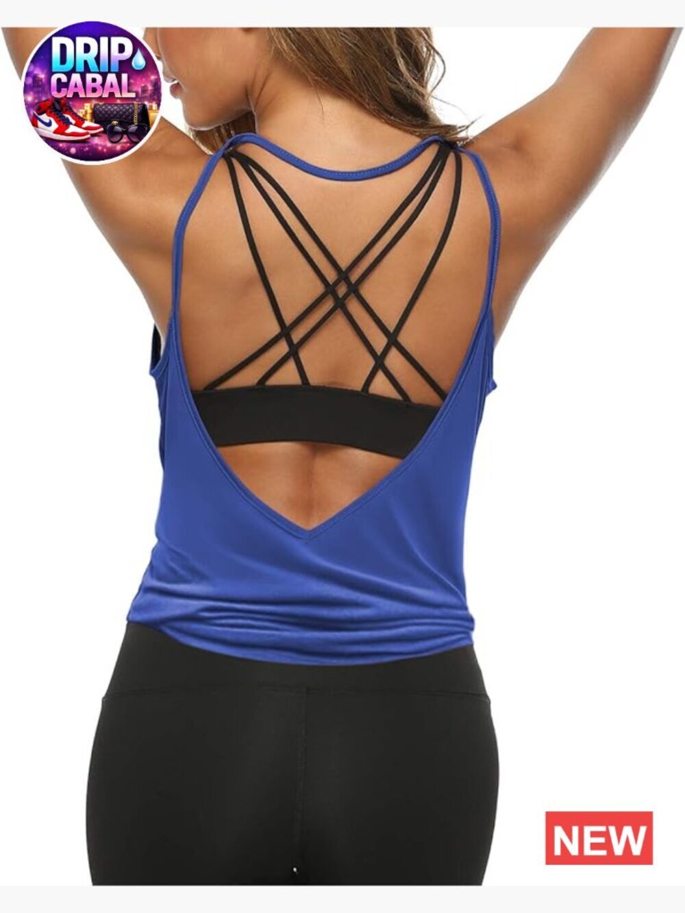 Sexy Open Back Activewear Workout Tank Top Yoga Sports Shirt Loose Fit